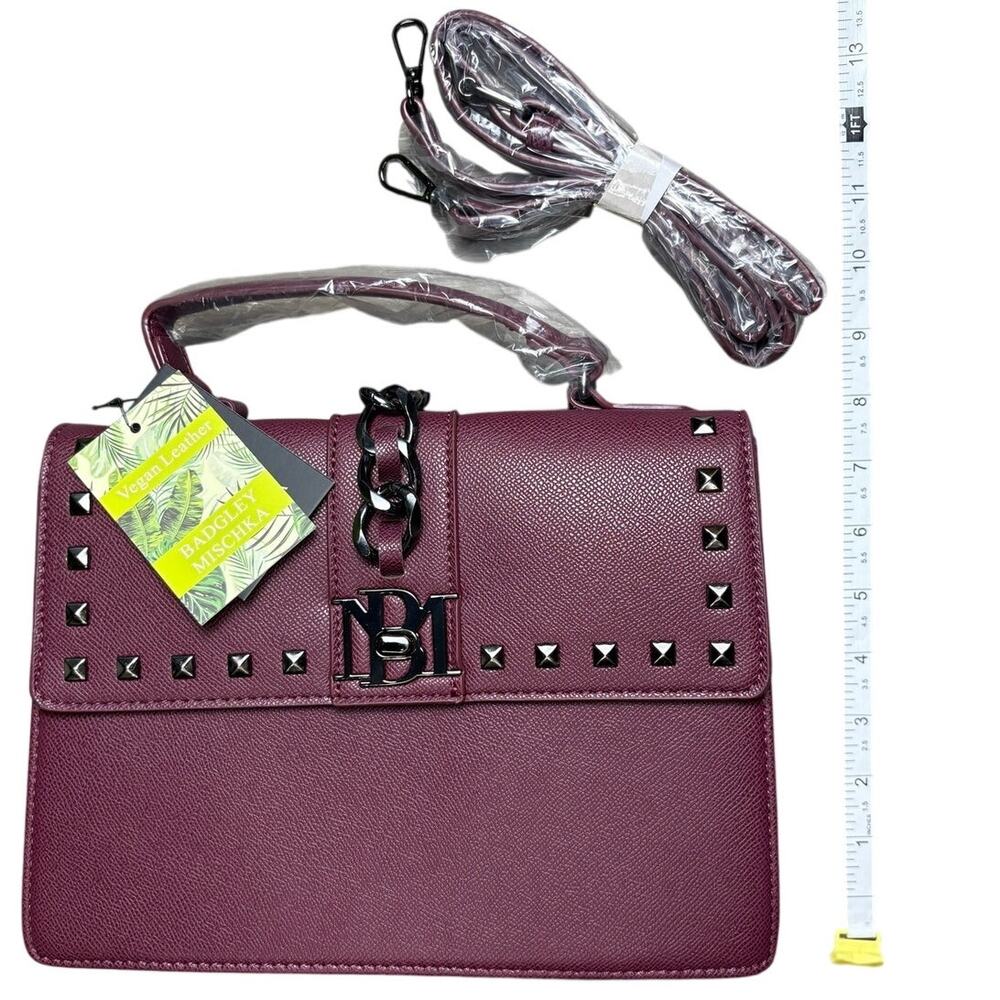 NWT Stunning Badgley Mischka Plum Vegan Leather Handbag